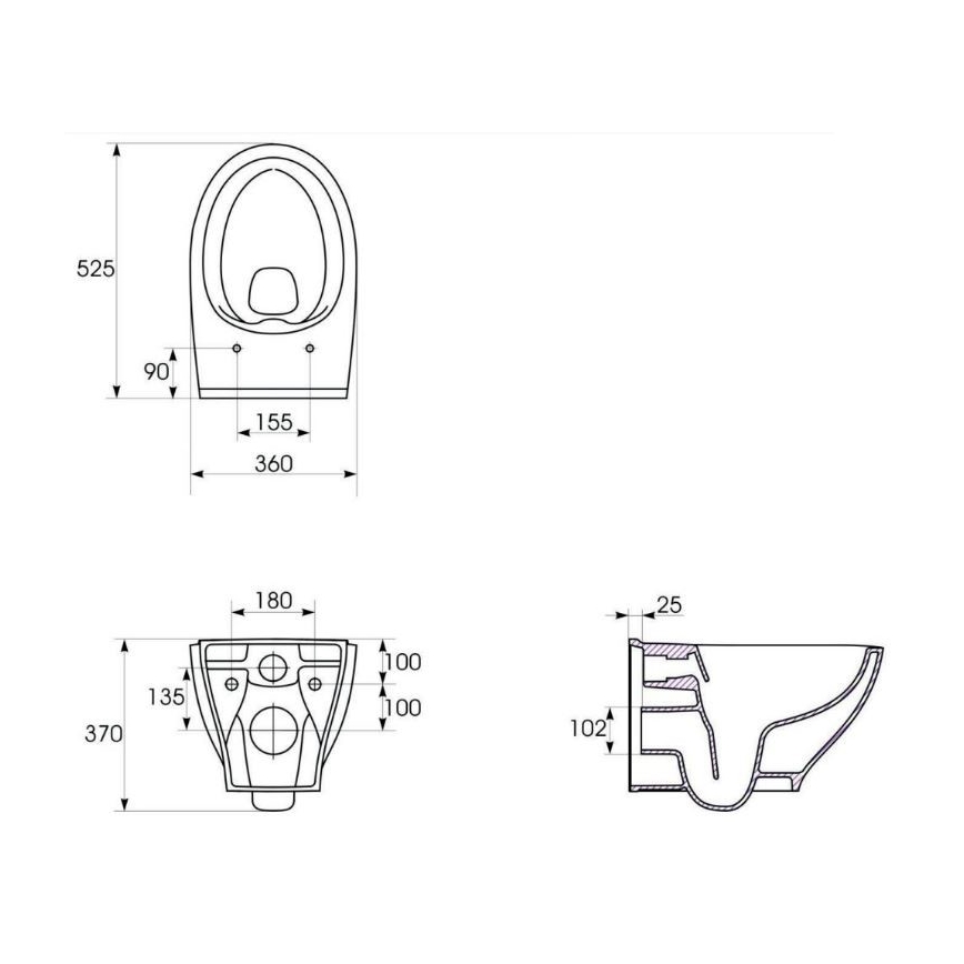 Cersanit K701-147 - WC suspendu avec abattant SAVIO céramique/blanc