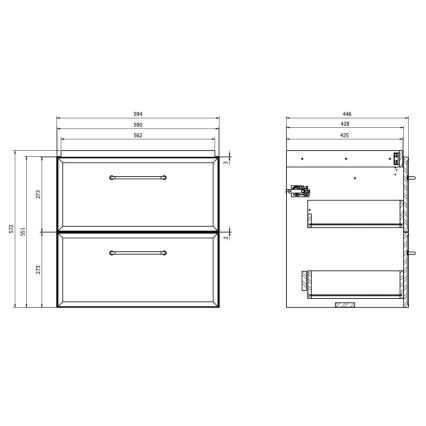 Cersanit S1021-003 - Wandhängender Unterschrank für Waschbecken MILLE 60x45 cm mintgrün