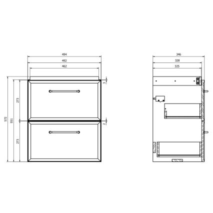 Cersanit S1021-005 - Meuble sous-lavabo suspendu MILLE SLIM 50x35 cm blanc