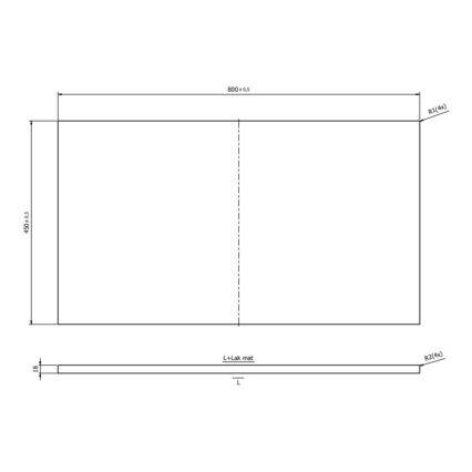 Cersanit S1021-014 - Piano superiore per mobili lavabo MILLE 80x45 cm nero
