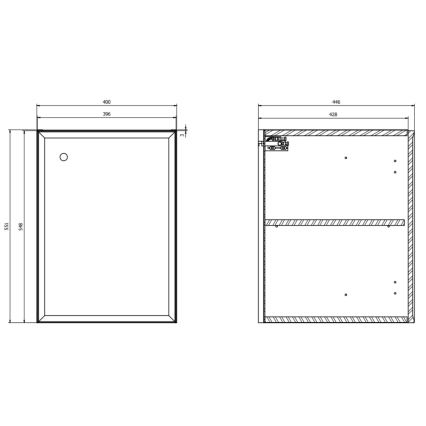 Cersanit S1022-001 - Mobile bagno sospeso MILLE 40x45 cm color menta