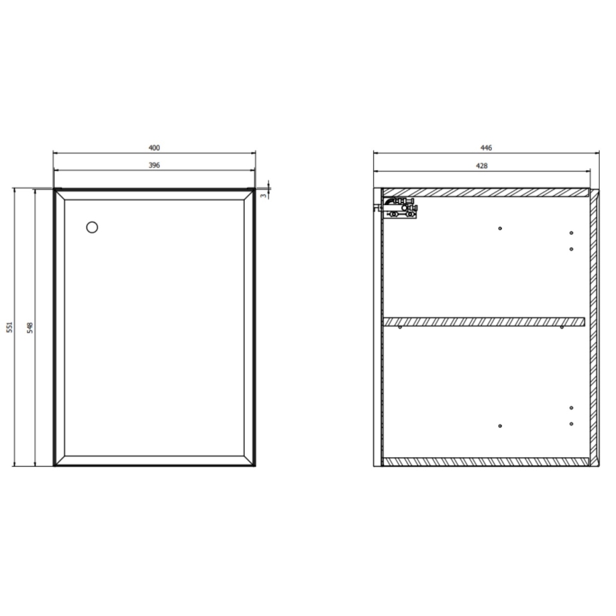 Cersanit S1022-001 - Mobile bagno sospeso MILLE 40x45 cm color menta