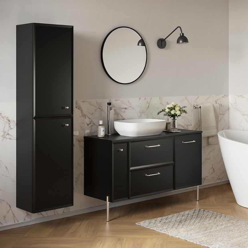 Cersanit S1022-005 - Wandhängender Badezimmerschrank MILLE 40x45 cm matt schwarz