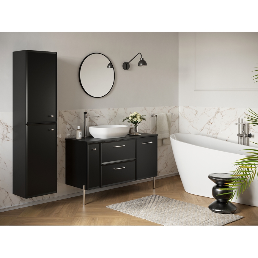 Cersanit S1022-007 - Badezimmer-Hängeschrank MILLE 20x45 cm matt schwarz