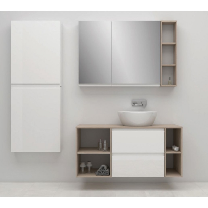 Cersanit S590-030 - Badezimmer-Spiegelschrank MEDDIE 80x40 cm