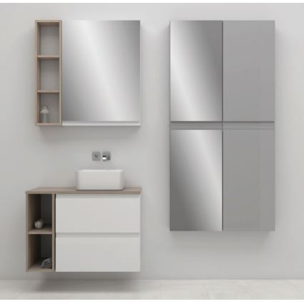 Cersanit S590-030 - Mobiletto da bagno con specchio MODUO 80x40 cm