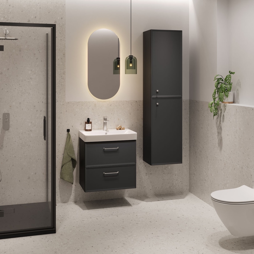 Cersanit S590-100 - Mobile sottolavabo sospeso MILLE SLIM 60x38 cm nero