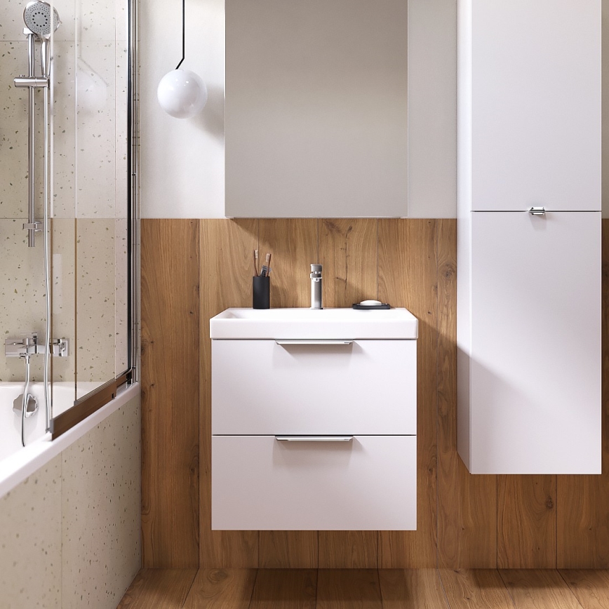 Cersanit S598-048-DSM - Meuble sous-vasque suspendu MALIKA 80 x 45 cm blanc