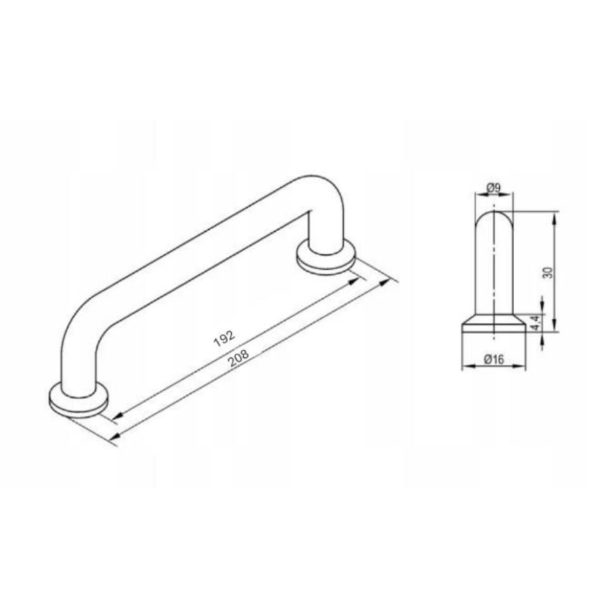 Cersanit S599-0183 - Poignée MILLE pour meuble 20 x 3 cm, finition chrome brillant