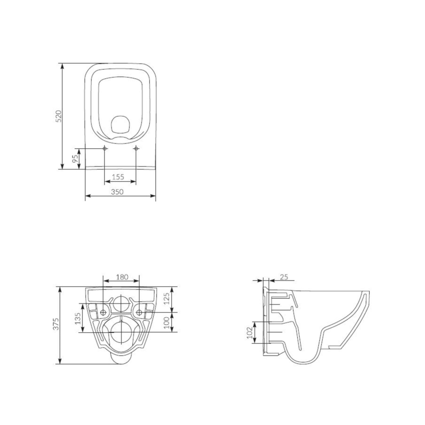 Cersanit S701-213-ECO - WC suspendu avec abattant CREA céramique/blanc