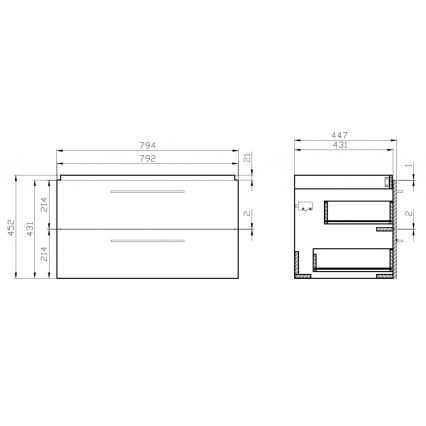 Cersanit S801-149-DSM - Mobile bagno sospeso con lavabo ELODY 46x80 cm bianco