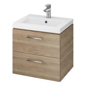 Cersanit S801-153-DSM - Hängender Badunterschrank mit Waschbecken ELIS 46x50 cm Walnuss