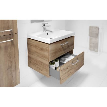 Cersanit S801-153-DSM - Hängender Badunterschrank mit Waschbecken ELIS 46x50 cm Walnuss