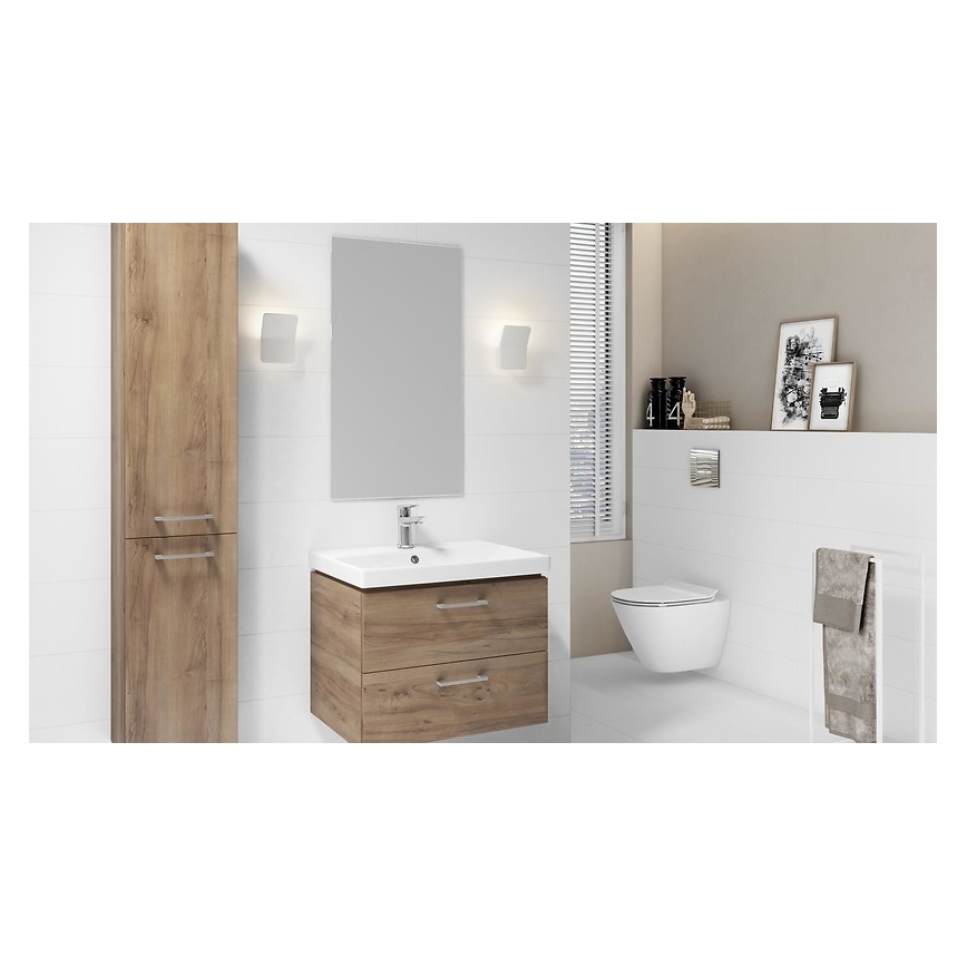 Cersanit S801-153-DSM - Hängender Badunterschrank mit Waschbecken ELIS 46x50 cm Walnuss