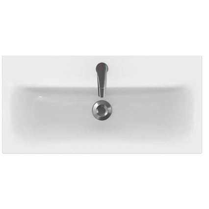 Cersanit S801-221-DSM - Armoire de salle de bain suspendue avec lavabo MEDDIE 62x80 cm blanc brillant