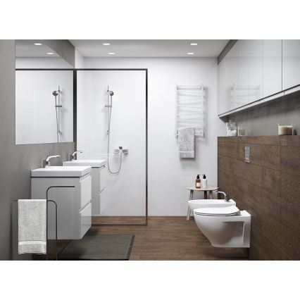 Cersanit S801-229-DSM - Meuble de salle de bains suspendu avec lavabo MODUO SLIM 50x35 cm blanc brillant