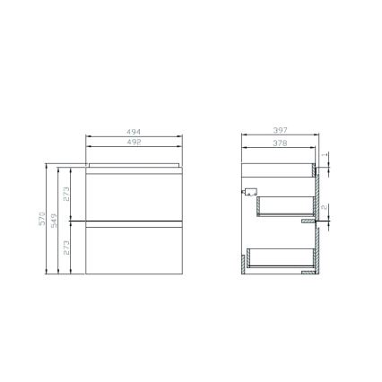 Cersanit S801-312-ECO - Meuble de salle de bains suspendu avec lavabo MODUO 50x40 cm blanc