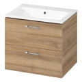 Cersanit S801-457 - Hängeschrank mit Waschbecken NIKO 60x45 cm, Nussbaum