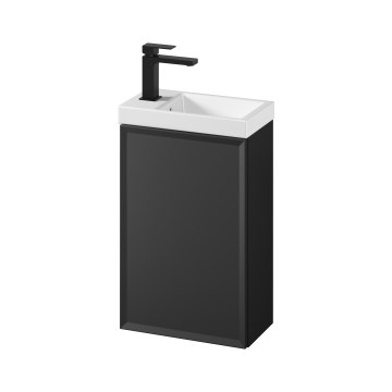 Cersanit S801-569 - Hängender Badezimmerschrank mit Waschbecken MILLE 40x22 cm schwarz