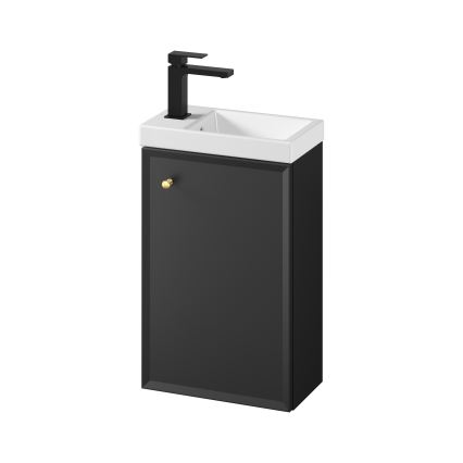 Cersanit S801-569 - Hängender Badezimmerschrank mit Waschbecken MILLE 40x22 cm schwarz