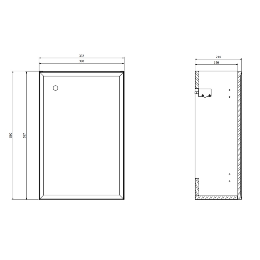 Cersanit S801-569 - Meuble-lavabo mural MILLE 40 x 22 cm noir