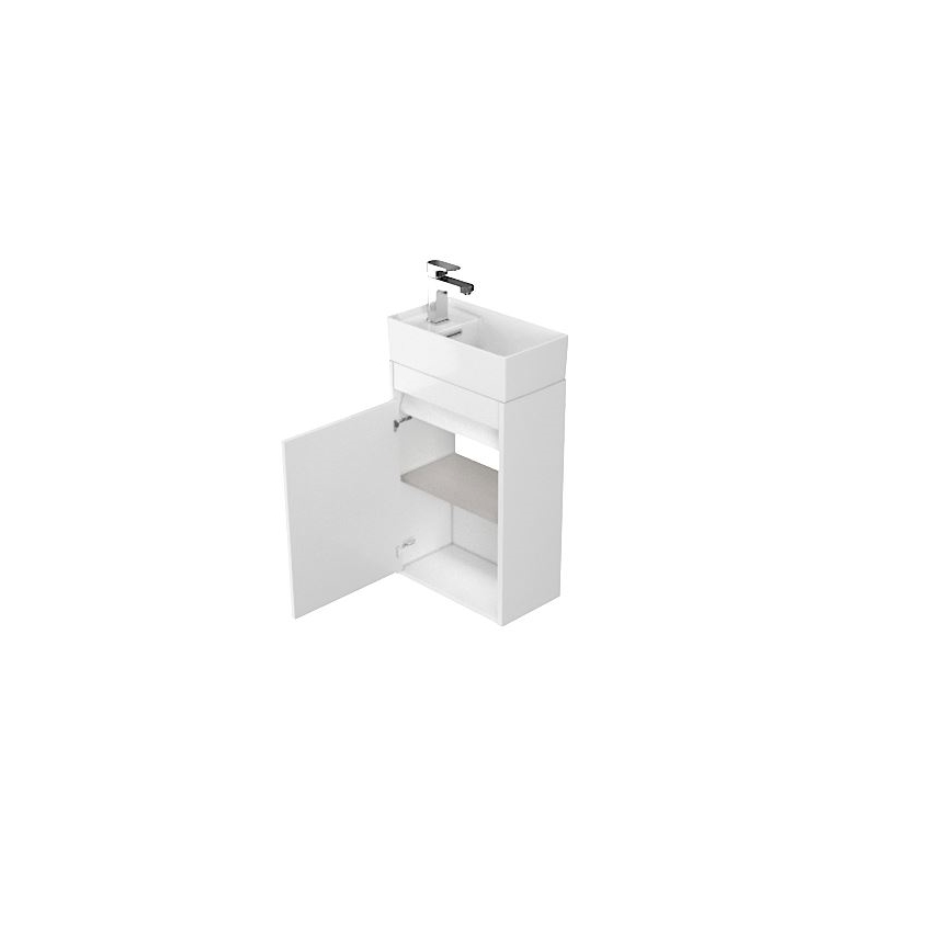 Cersanit S924-001 - Mobile sottolavabo per bagno CREA 39,2 x 21,5 cm, bianco lucido