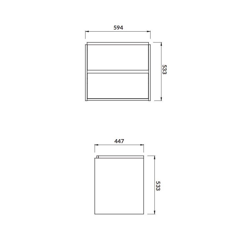 Cersanit S924-008 - Meuble sous-lavabo suspendu CREA 59,4 x 44,7 cm, finition chêne