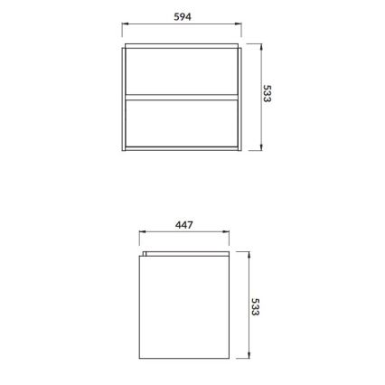 Cersanit S924-008 - Hängender Waschtischunterschrank CREA 60x54x45 cm Eiche