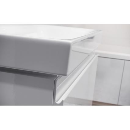 Cersanit S929-010 - Hängender Badunterschrank mit Waschbecken MEDDIE 57x59,5 cm glänzend weiß