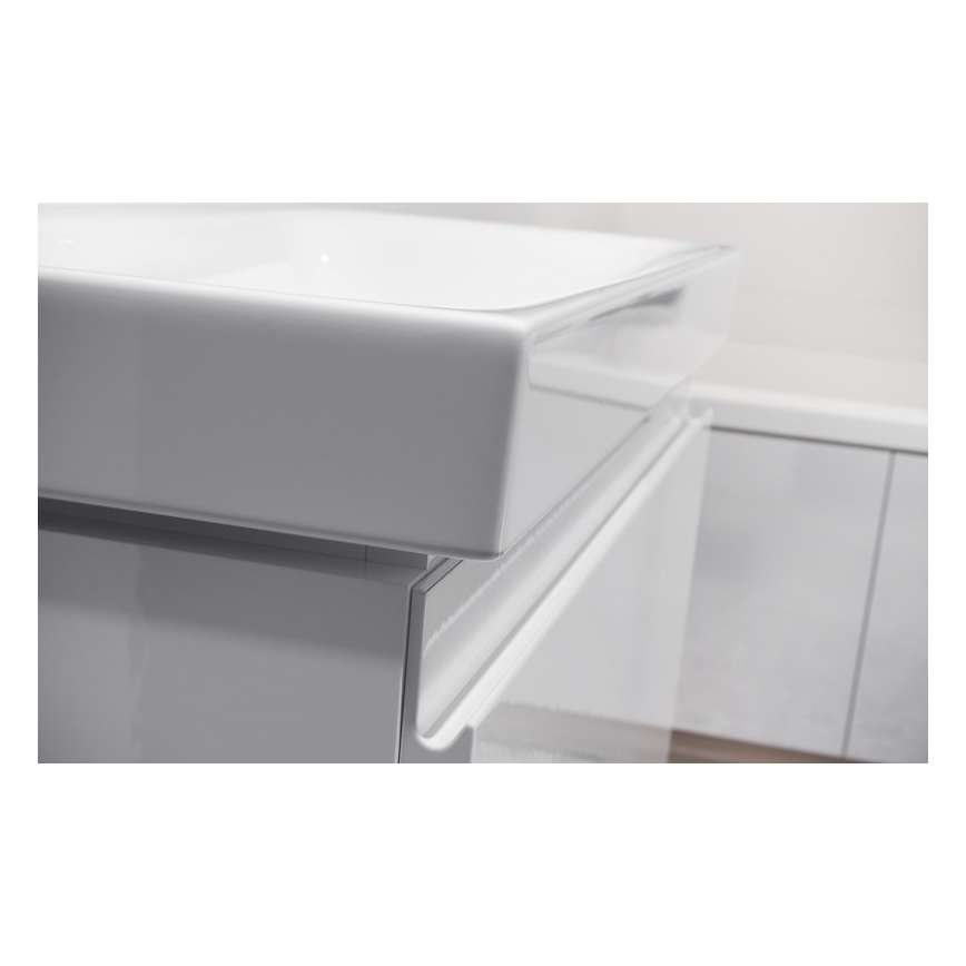 Cersanit S929-010 - Hängender Badunterschrank mit Waschbecken MEDDIE 57x59,5 cm glänzend weiß
