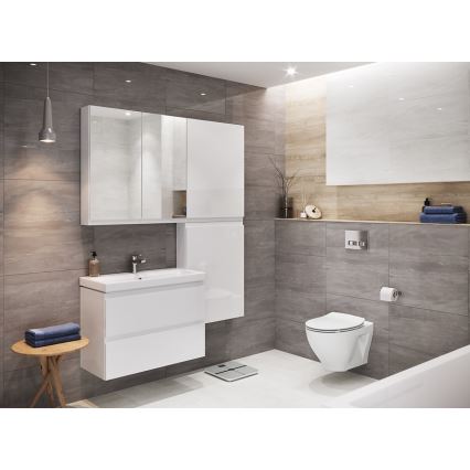 Cersanit S929-010 - Hängender Badunterschrank mit Waschbecken MEDDIE 57x59,5 cm glänzend weiß