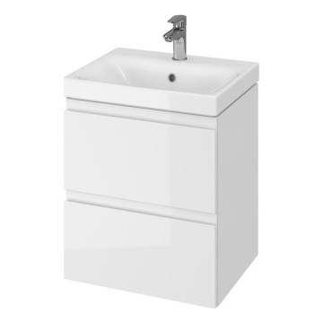 Cersanit S929-012 - Hängender Badunterschrank mit Waschbecken MEDDIE 57x49,4 cm glänzend weiß