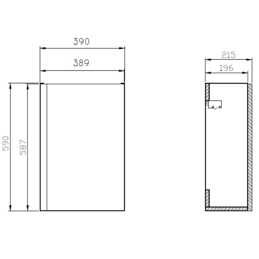 Cersanit S929-014 - Waschbeckenschrank für das Badezimmer MEDDIE 59x39 cm glänzend weiß