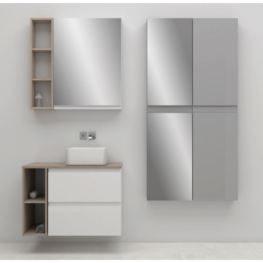 Cersanit S929-018 - Armoire de salle de bain avec miroir MODUO 80x59,5 cm