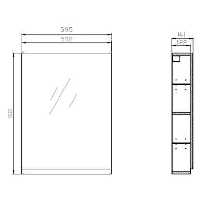 Cersanit S929-018 - Badezimmer-Spiegelschrank MEDDIE 80x59,5 cm