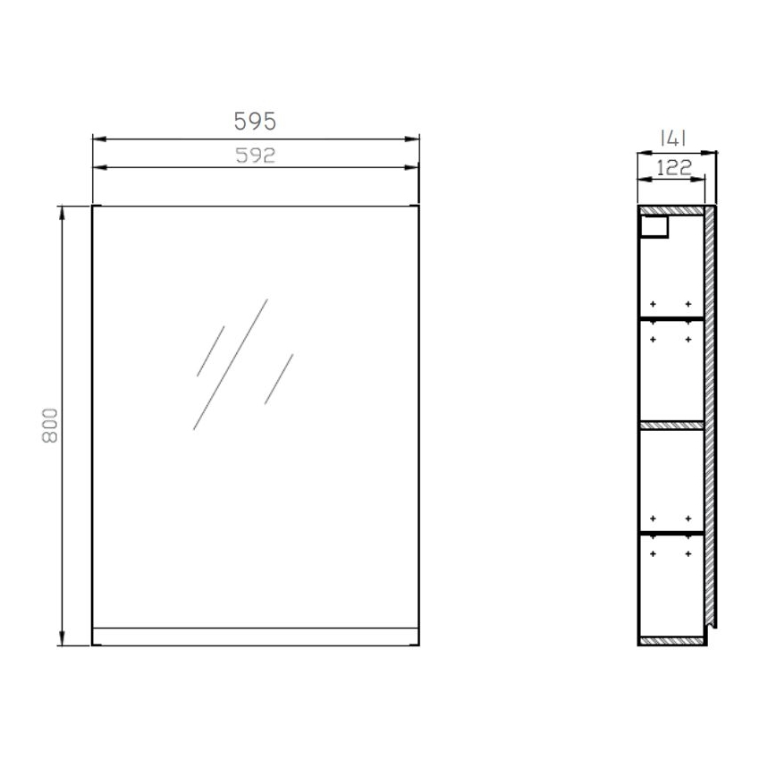 Cersanit S929-018 - Badezimmer-Spiegelschrank MEDDIE 80x59,5 cm