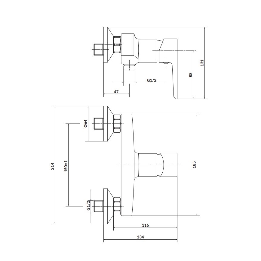 Cersanit S951-031 - Duscharmatur MILLE glänzendes Chrom