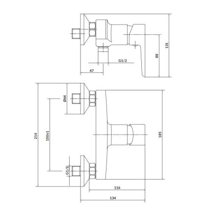 Cersanit S951-031 - Rubinetto doccia MILLE cromo lucido
