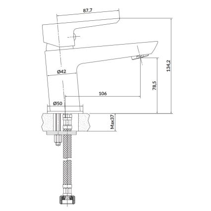 Cersanit S951-047 - Rubinetto del lavandino MILLE 13,4 cm bianco + scarico