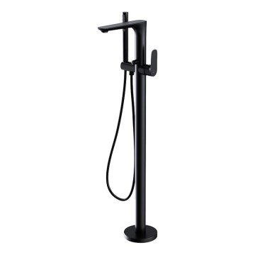 Cersanit S951-308 - Freistehendes Badewannen-Set mit Armatur CREA schwarz