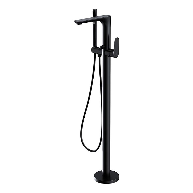 Cersanit S951-308 - Freistehendes Badewannen-Set mit Armatur CREA schwarz