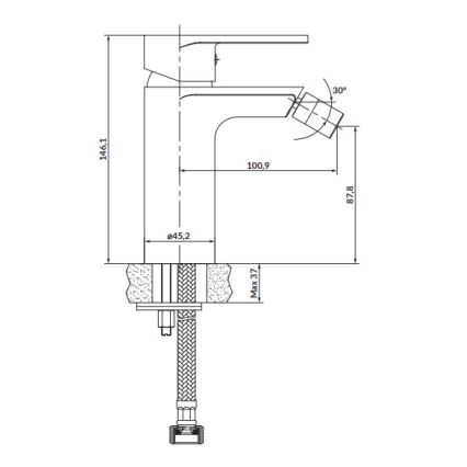 Cersanit S951-317 - Robinet de bidet CREA nickel
