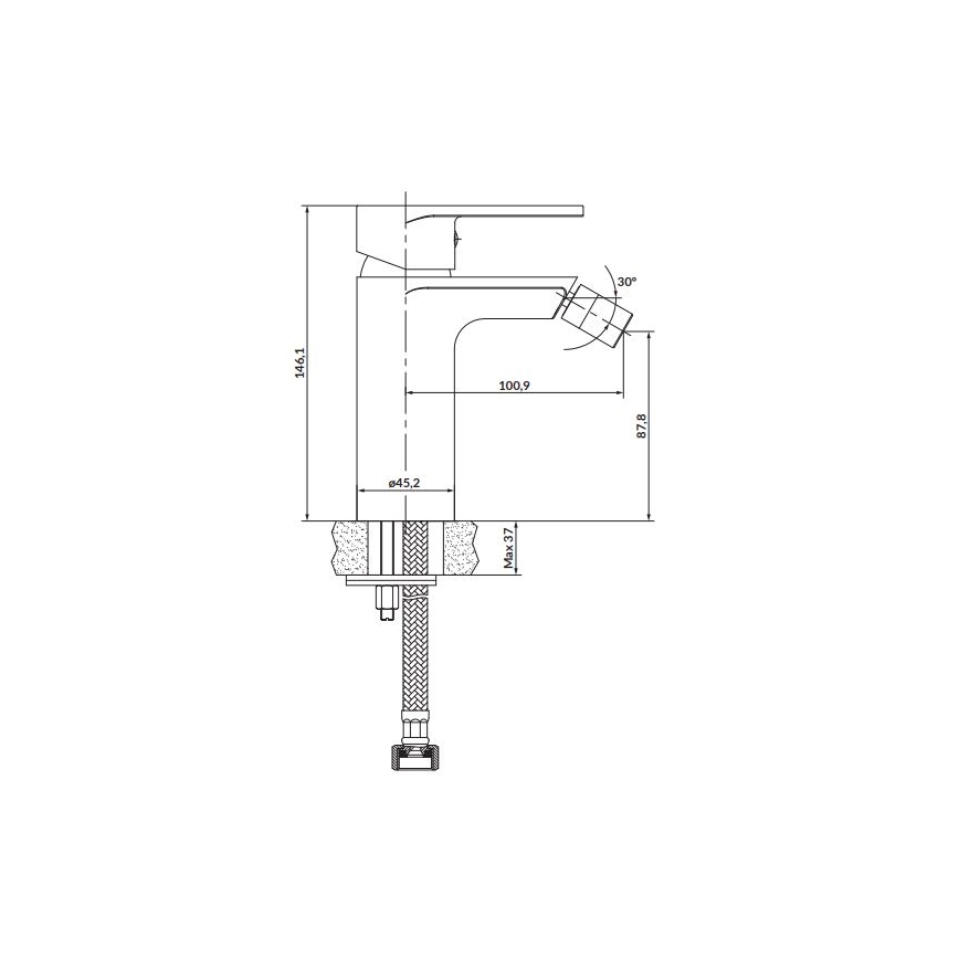 Cersanit S951-317 - Rubinetto del bidet CREA nichel