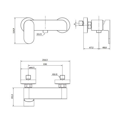 Cersanit S951-324 - Duscharmatur CREA Nickel