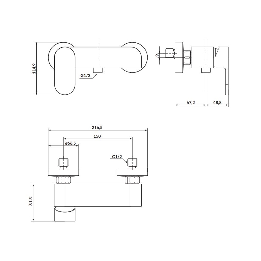 Cersanit S951-324 - Duscharmatur CREA Nickel