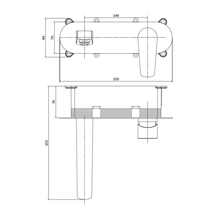 Cersanit S951-337 - Robinet de baignoire pour une installation encastrée MODUO chrome brillant