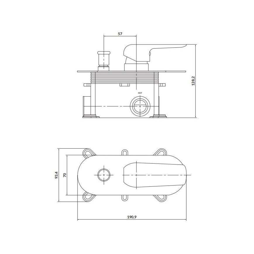 Cersanit S951-345 - Duscharmatur für Unterputzinstallation CITY glänzendes Chrom