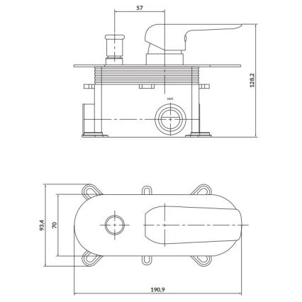 Cersanit S951-345 - Robinet de douche pour une installation encastrée CITY chrome brillant