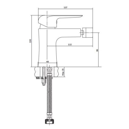 Cersanit S951-350 - Rubinetto del bidet CITY cromo lucido