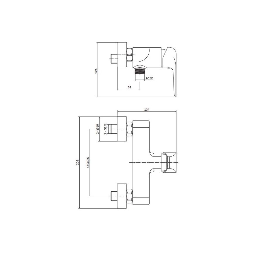 Cersanit S951-352 - Rubinetto doccia CITY cromo lucido